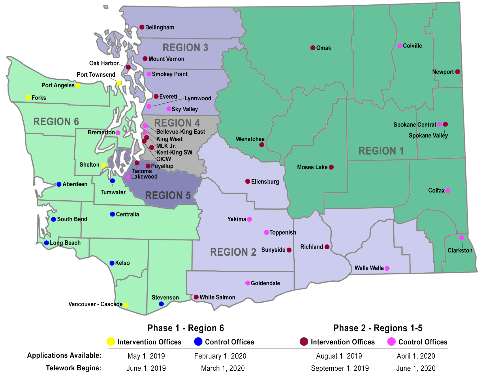 Map of Washington phases